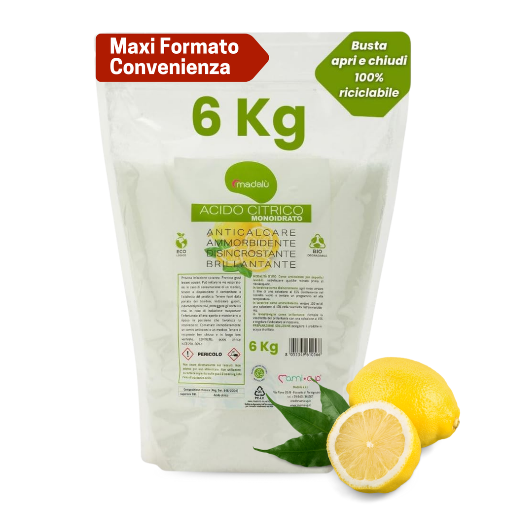 Acido Citrico 6kg – Eco-Friendly Descaling & Cleaning Powder | Natural Citric Acid Cleaner